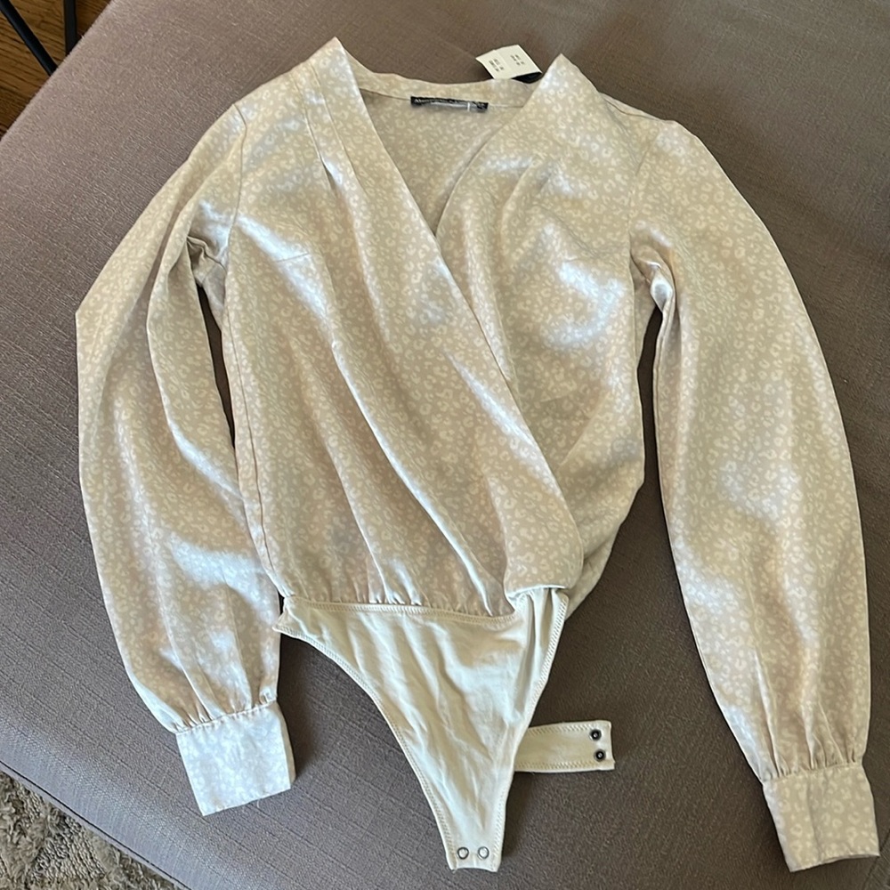 Abercrombie Satin Animal Print Bodysuit NWT XXS